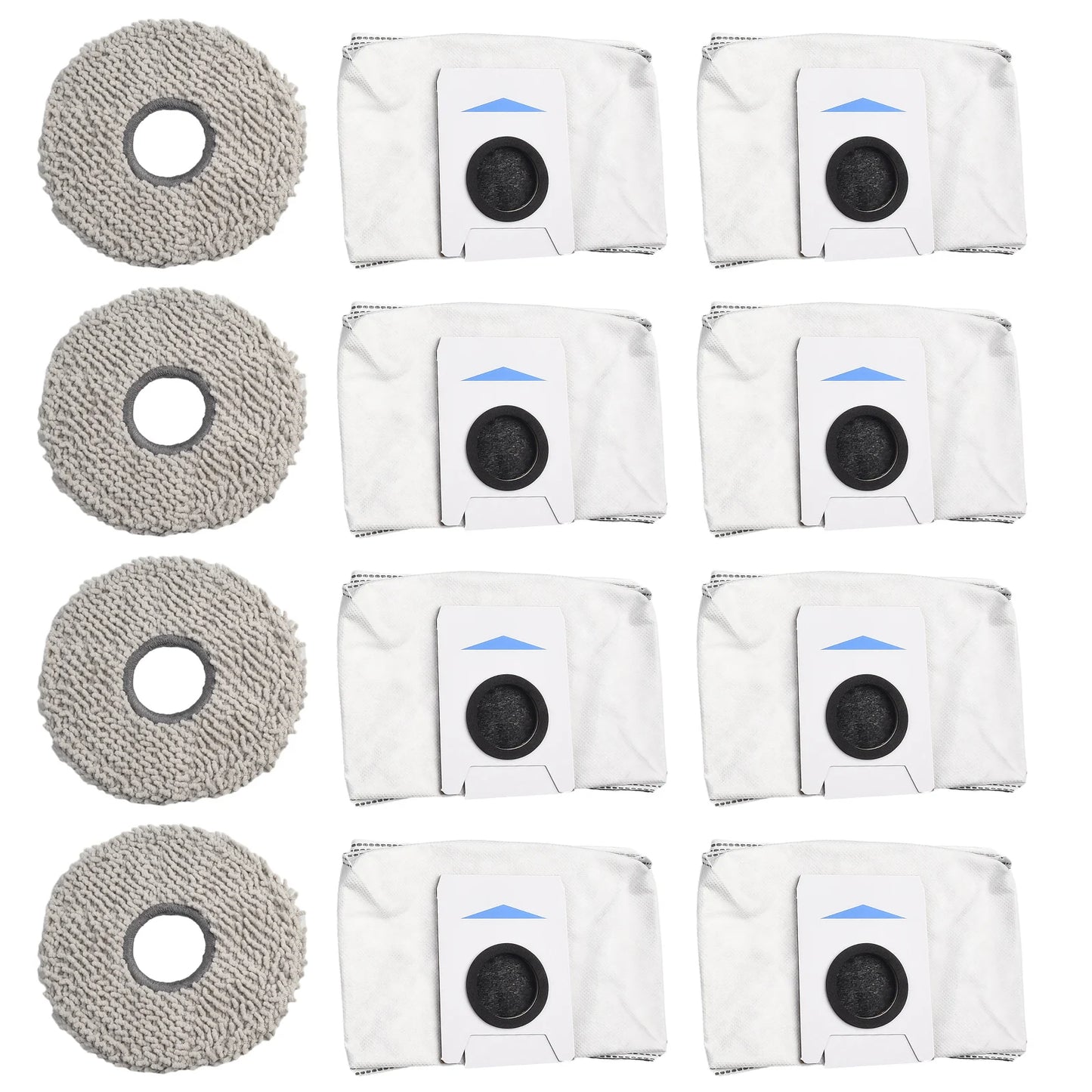Set of 8 Dust Bags and 4 Wiping Cloths for Deebot For T20 For Omni X1 For Omni 8 Robot Vacuum Cleaner Protective Accessories