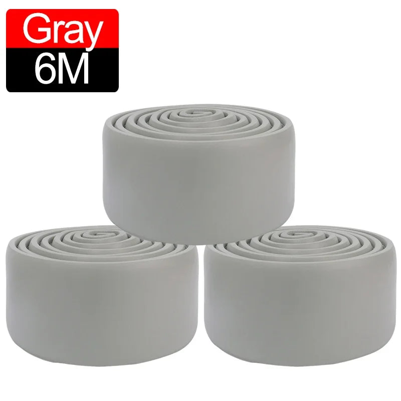 6/2M Waterproof enclosure Self adhesive Skirting Line 3D Wall Sticker Thickened Anti-collision Decoration Kid's Corner Line