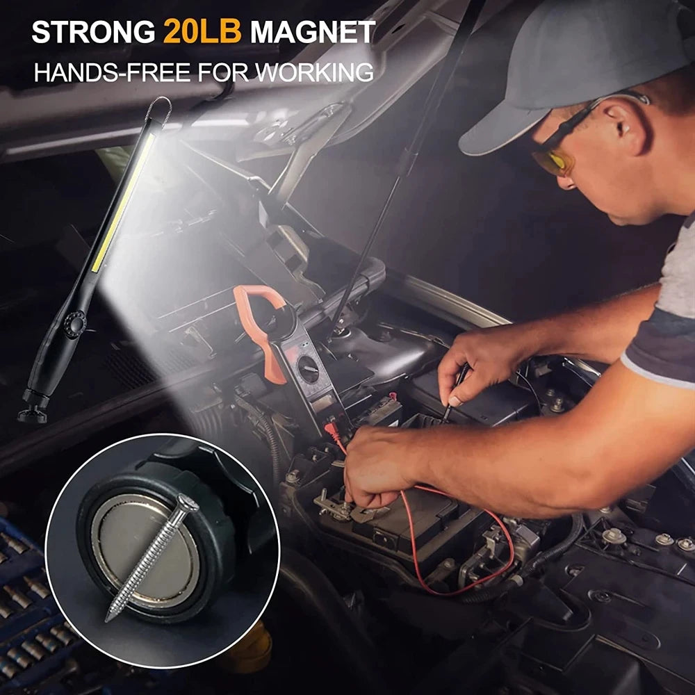 700LM COB LED Flashlight USB Rechargeable Magnetic Work Light Powerful Portable Lanterna Built In Battery 3000Mah Camping Torch