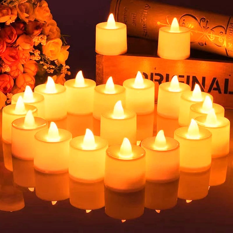 Flameless LED Tealight Candle Heart Shape 48/1PCS