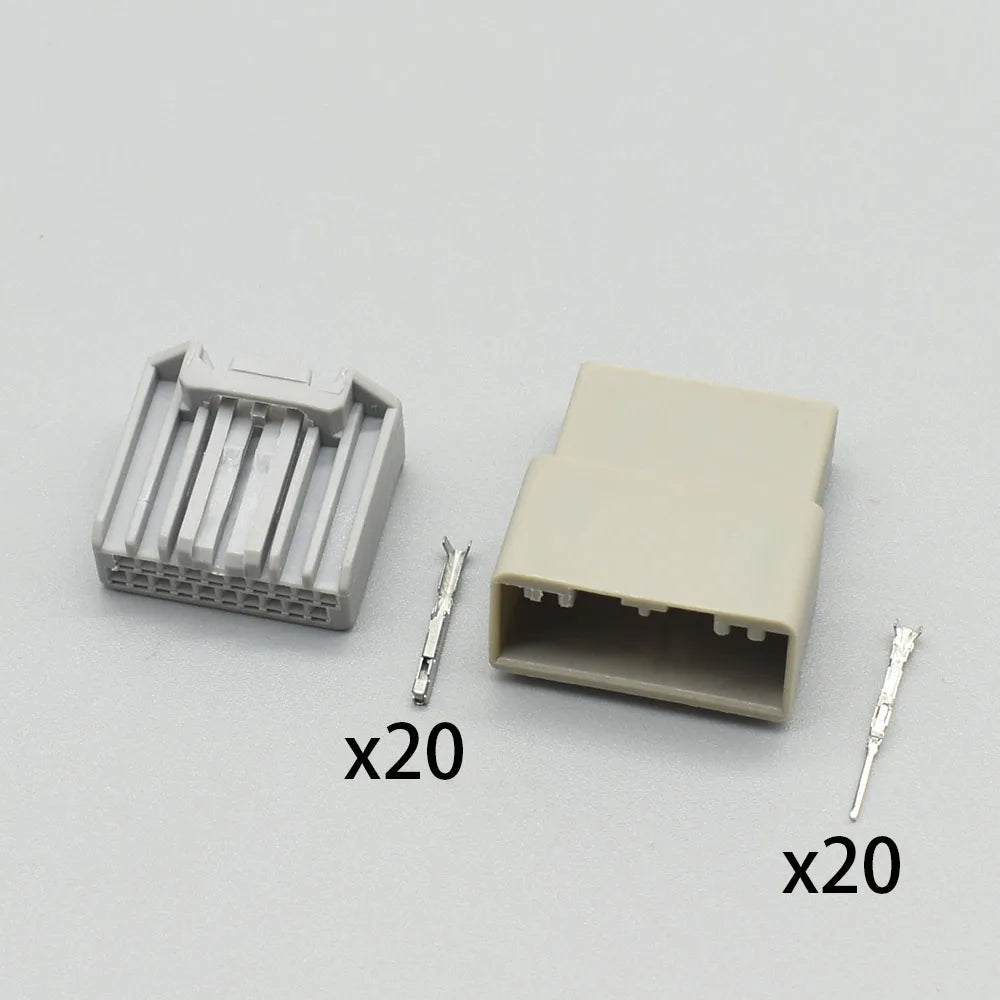 MX34020SF1 / MX34020UF1 Automotive 20-Pin CD Audio Connector — Honda PCB Cable Socket for Car Speaker & Antenna