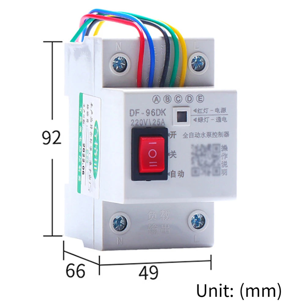 Automatic Water Level Controller Switch Sensor AC 220V 25A Water Pump Controller Electrical Equipment & Supplies Parts