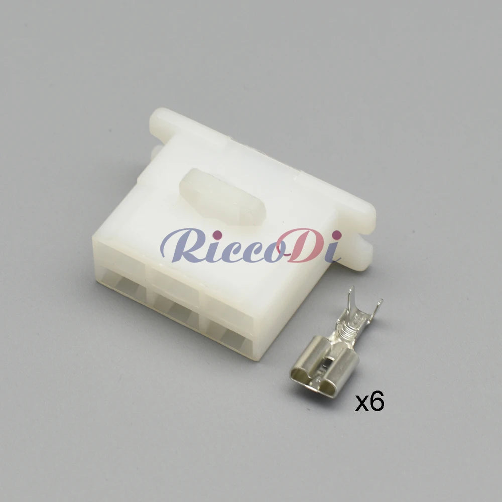 6120-2063 / 6110-4563 Automotive 6-Pin 6.3mm Unsealed Connector — Female Male Electrical Cable Socket Plug