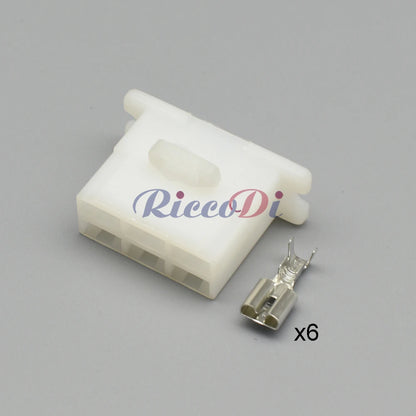 6120-2063 / 6110-4563 Automotive 6-Pin 6.3mm Unsealed Connector — Female Male Electrical Cable Socket Plug