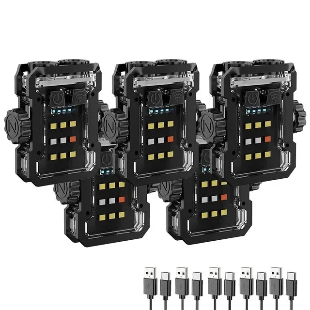 Multifunctional Mini LED Flashlight Gyroscope Type-C Rechargeable Torch