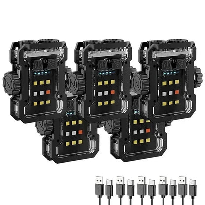 Multifunctional Mini LED Flashlight Gyroscope Type-C Rechargeable Torch