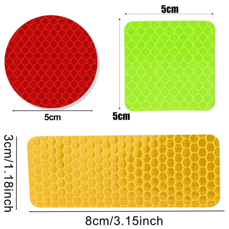 Car Bumper Reflective Safety Strip Stickers – Warning Reflector Tape Decals for Auto Exterior (10pcs/Set)