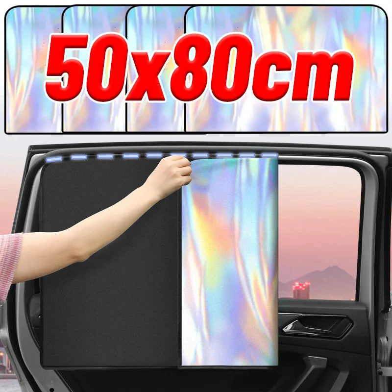 Magnetic Car Side Window Sun Shade Curtains Front/Rear Window Sun Protection Cover UV Blocking Car Privacy Curtain Accessories