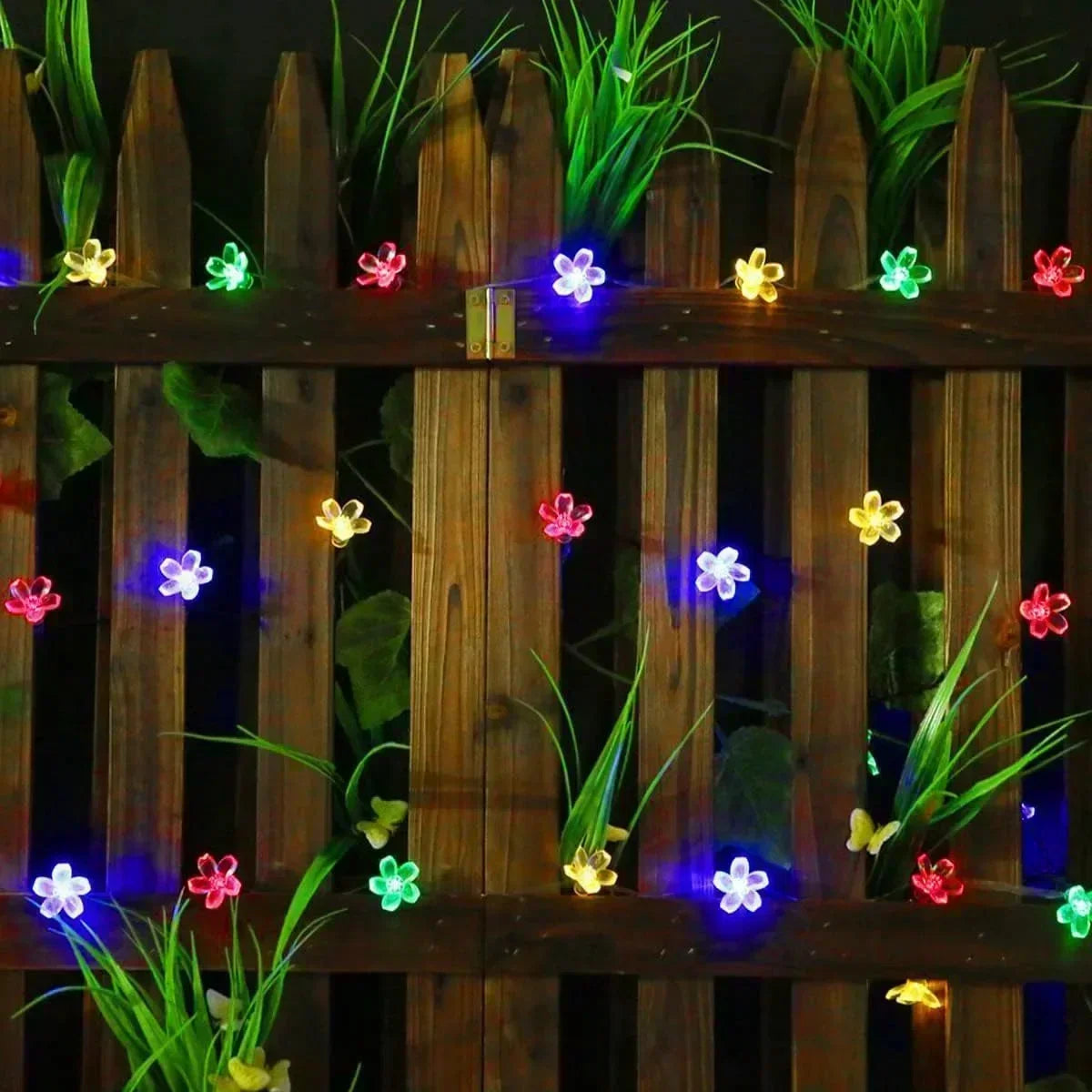 Solar Sakura Fairy String Lights, 5/7/12/22M Peach Blossom Cherry LED Lamp for Wedding, Party, Garden, Christmas Outdoor Decor