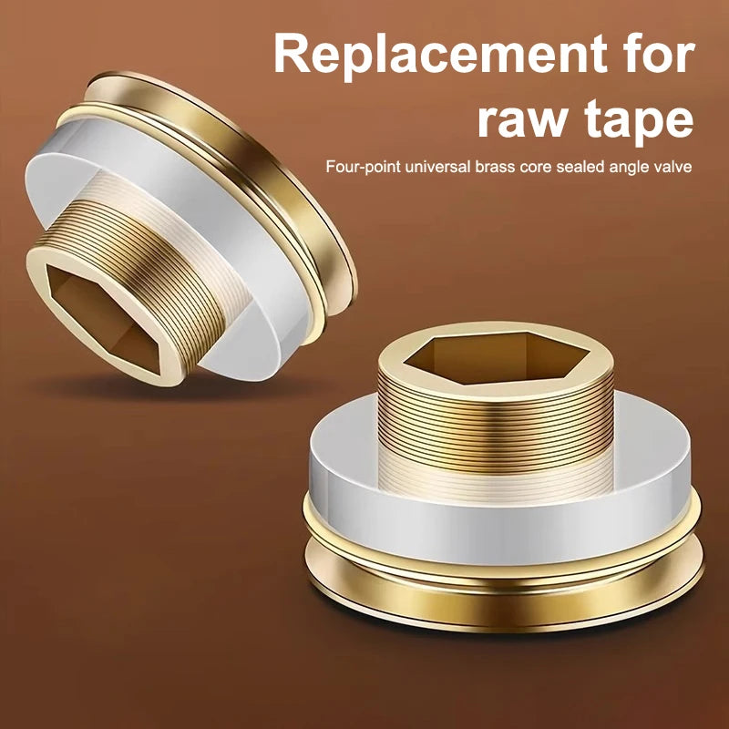 Material-free Sealing Gasket Angle Valve Faucet 4-point Quick Installation Brass Core Replaces Raw Leak-proof Silicone Gasket