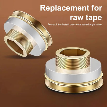 Material-free Sealing Gasket Angle Valve Faucet 4-point Quick Installation Brass Core Replaces Raw Leak-proof Silicone Gasket