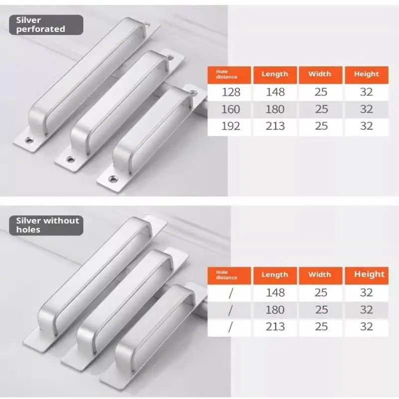 Drill-free Aluminum Handle for Sliding Door Window Drawer Bathroom Push-Pull