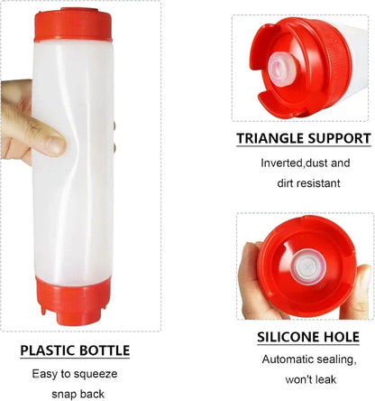 16oz Double Ended Sauce Squeeze Bottle Salad Dressing Dispenser