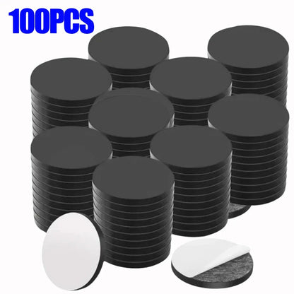 50/100PCS Self-Adhesive Magnetic Discs, 20mm Dia, 2mm Thick, Round Rubber Flexible Sticky Magnets for Crafts and Fridge