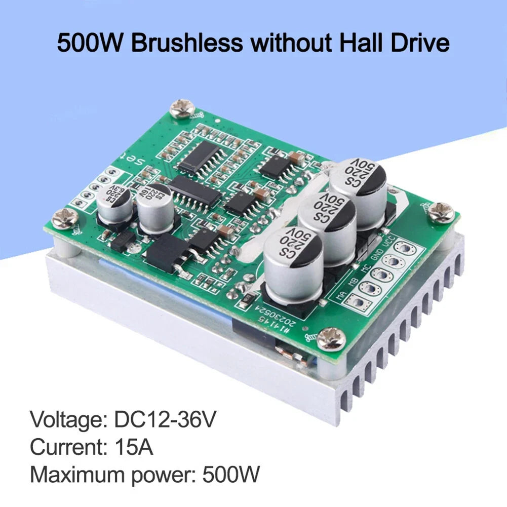 Motor Driver Board BLDC DC12-36V 500W Brushless Speed Controller For PWM Hall-less Motor Control Brushless Motor Speed Regulator