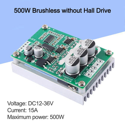 Motor Driver Board BLDC DC12-36V 500W Brushless Speed Controller For PWM Hall-less Motor Control Brushless Motor Speed Regulator
