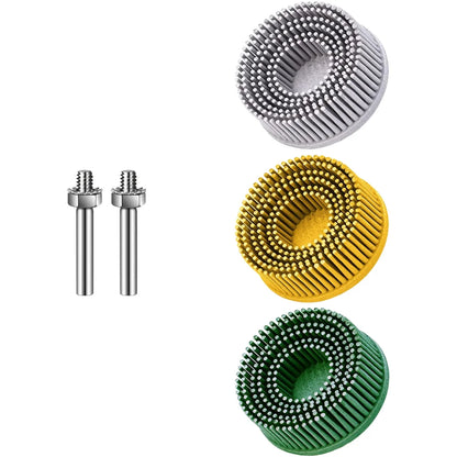 5 Pcs Polishing Brush Deburring Brush Abrasive Brush Set For Metal Aluminum Steel Iron Rubber Bristle Disc With Connecting Rods