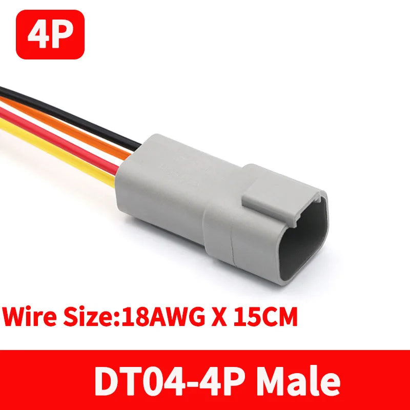 4 Pin Deutsch DT Series Waterproof Connector DT04-4P DT06-4S 16-22AWG Electrical Wire Connector Male Female Set