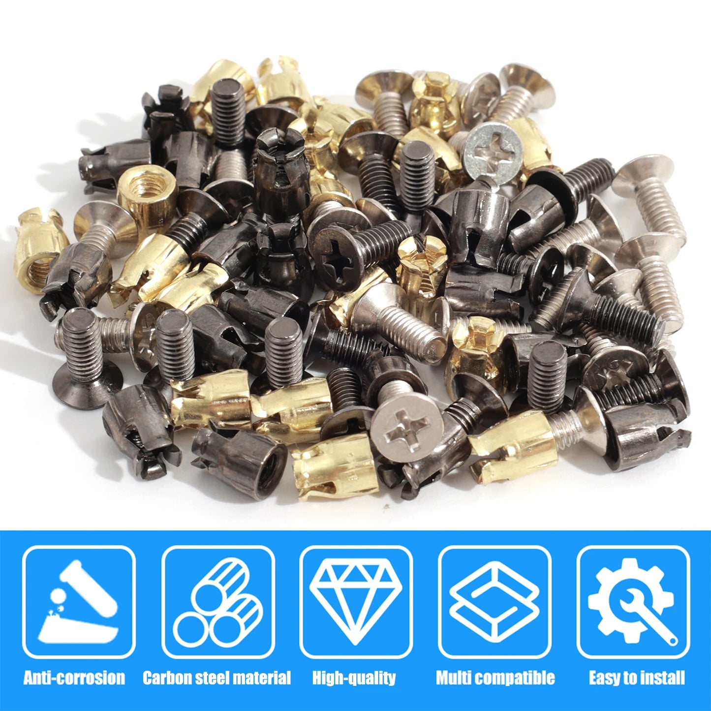 Hardware Expansion Nut Cabinet Hinge Mounting Kit for Furniture Repair
