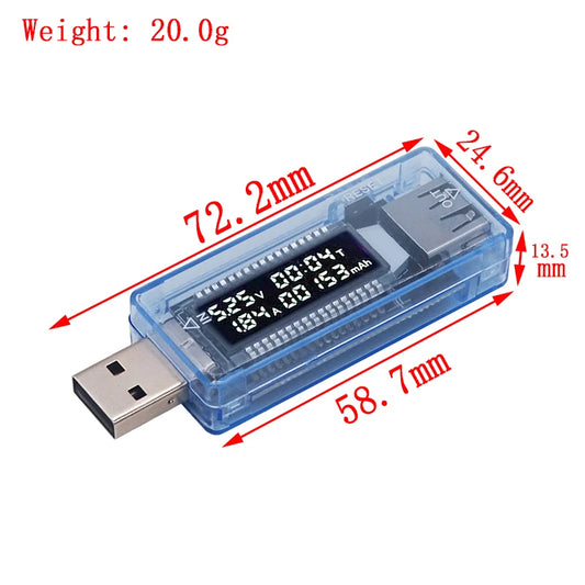USB Voltage & Current Meter – Battery Capacity Tester for Power Banks and Chargers
