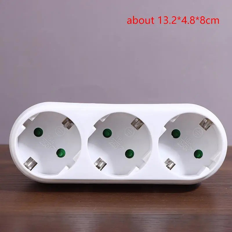 16A Plug Adapter Travel Charging German Standard Power Converter For Portugal Turkey 1 To 3 Plug EU Socket Adapter With Switch