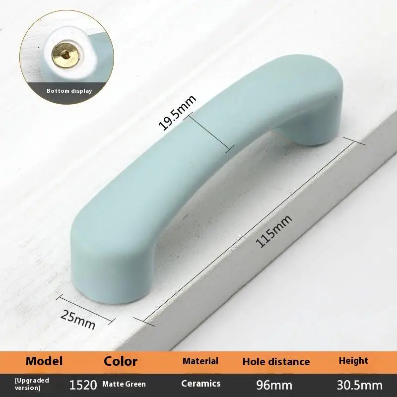 1pc Children's Furniture Handles Nordic Ceramic Children Room Cabinet Handles Macaron Colorful Round Drawer Knobs And Pulls