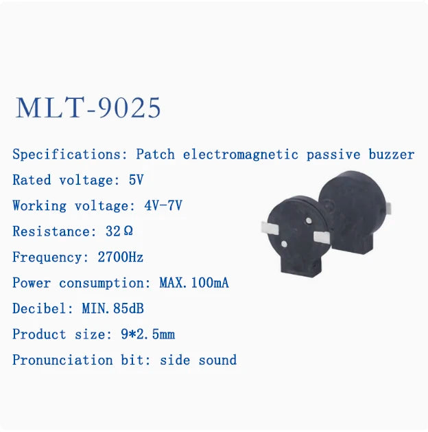 Active and Passive Electromagnetic Patch Buzzers MLT-4020 MLT-5018 MLT-5020 MLT-5030 5525 7525 8530 8540 9025 9032 9045 MLT9650