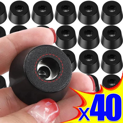 8/40Pcs Rubber Pads Floor Protectors Table Chair Furniture Leg Cover Speaker Cabinet Bottom Black Tips Absorber Non-slip Gasket