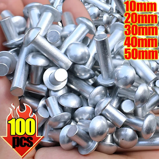 Aluminum Alloy Half Round Head Rivets — Hammer Drive Tapping Expansion Core Rivet Knock Type Fastener