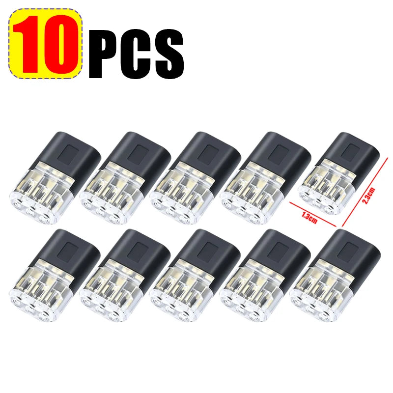 3-Wire Quick Connect Automotive Electrical Connector No-Weld 1.3x2.3cm