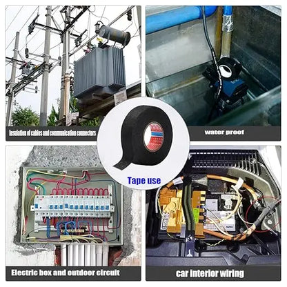 Electrical Insulating Tape Heat Resistant Harness Tape 8/15/19mm Car Wiring Loom Protection Waterproof Adhesive Tape