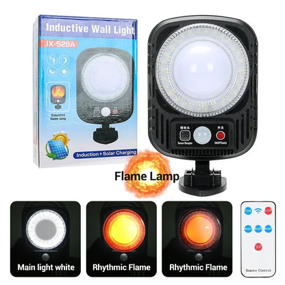 Super Bright Solar Wall Lamp 55LED Outdoor Sunlight Motion Sensor Street External Light Garden Yard Lantern with Remote Contro