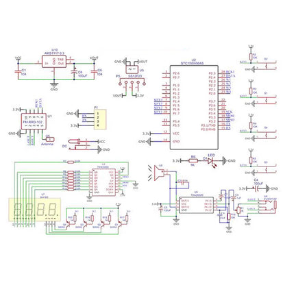 DIY Digital FM Radio Kit STC15W Control TDA2822 Amp 87-108MHz RDA5807S Stereo Receiver for Electronics Soldering