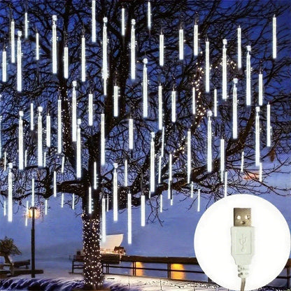 USB Powered LED Meteor Shower Rain Lights for Christmas New Year Decoration Garden Street Party Lighting
