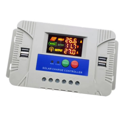 Solar Charge Controller with LCD Display 20A Compatible with Acid and Lithium Batteries for Efficient Charging