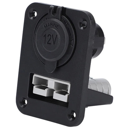 50A 600V Anderson Plug Connector Socket Charger Flush Mount Plate for Camping, Trailers, Caravans