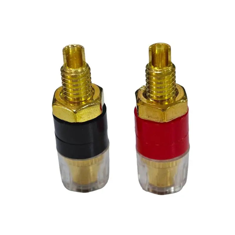 4/10Pcs Brass Terminal Connector With Transparent Shell Banana Plug Socket 4mm Gold Plated HIFI Ser Amplifier Binding Posts