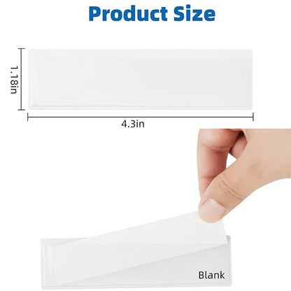 4-60PCS Clear Self-Adhesive Label Bag Identification Cards Holder Shelf Tag Pocket Label Holder Classification Warehouse Storage
