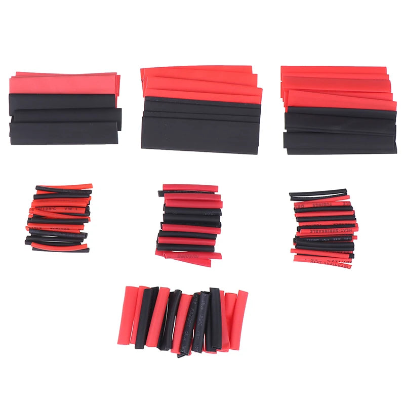 New 127Pcs Black Glue Weatherproof Heat Shrink Sleeving Tubing Tube Assortment Kit
