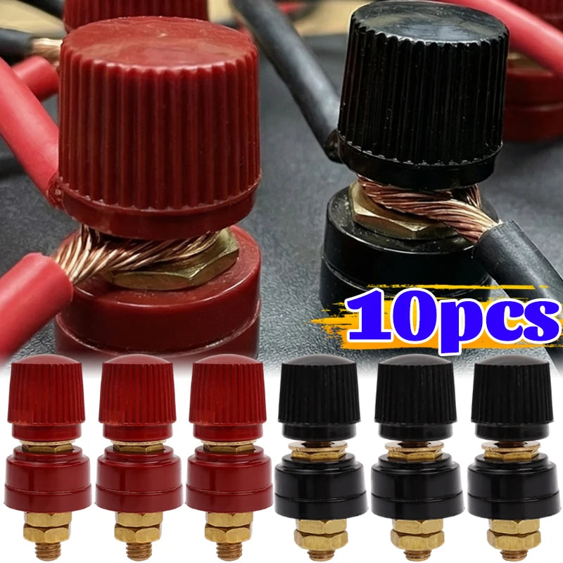 M6 100A Terminal Block Binding Post Copper Power Connector Red Black
