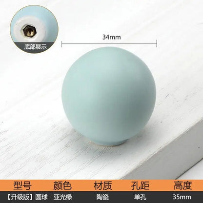 1pc Children's Furniture Handles Nordic Ceramic Children Room Cabinet Handles Macaron Colorful Round Drawer Knobs And Pulls