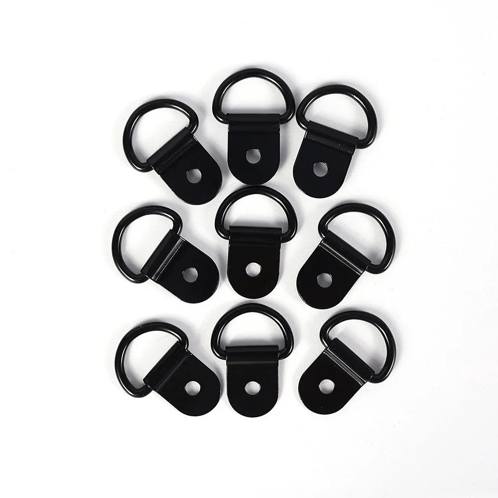 20/10pcs Stainless Steel D Shape Pull Hook Tie Down Anchors Ring Iron Cargo Tie Down Ring Car Truck Trailers RV Boat Accessories
