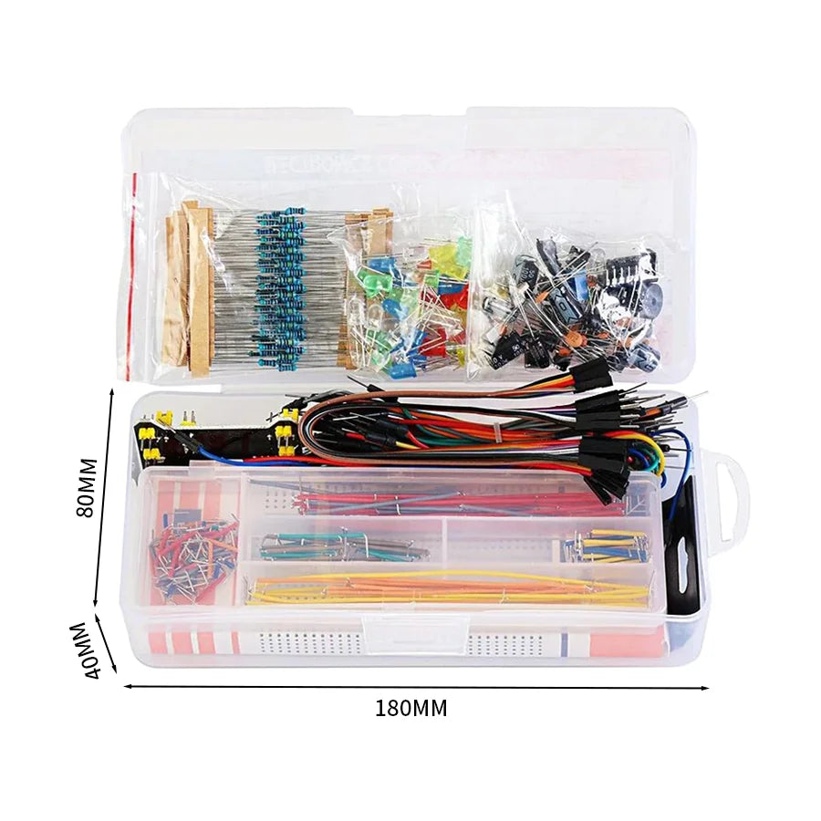 Arduino UNO Compatible Electronics Starter Kit ¨C DIY Components with Breadboard and Storage Box