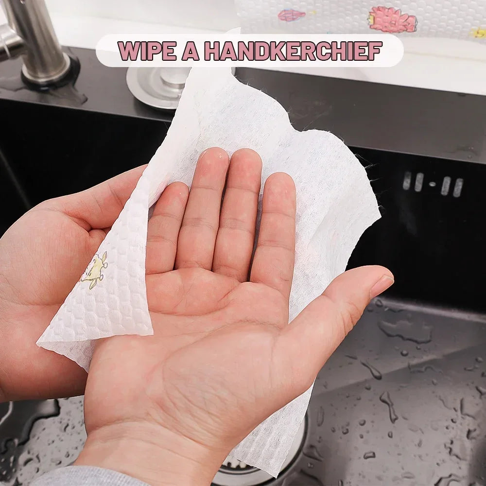 600/100pcs Reusable Kitchen Disposable Rags Reusable Non-Woven Cleaning Cloths Washing Dishcloths Rag Cloth Towels Scouring Pads