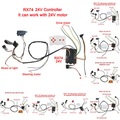 Electric Vehicle Wire Switch Kit Key button Switch JR 12V JR 6V Kids Ride On RX37 RX37 2 Weelye DIY Durability