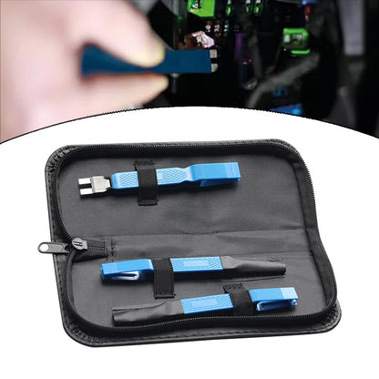 Diamond Coating Terminal Cleaner Kit On-vehicle Fuse Replacement Silver Fits Standard And Mini Fuses Textured Plastic Handles