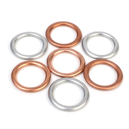 200/10pcs Car Oil Pan Drain Gasket Drainage Bolt Pad Aluminum/ Copper Oil Drain Plug Gasket Cars Accessories for Volkswagen Audi
