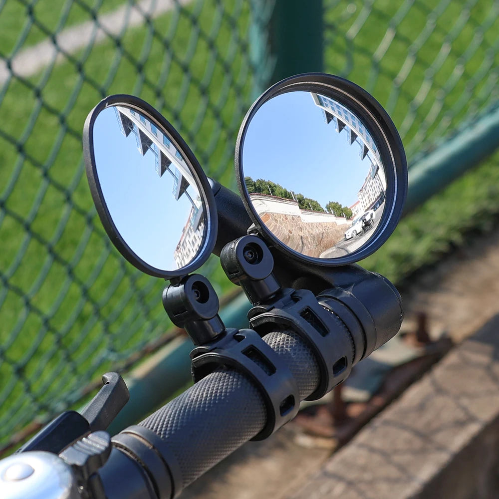 Universal Bike Mirrors Bike Handlebar Adjustable Rotating Wide Angle Rear View Mirror 360 Degree Rotation Cycling Accessories