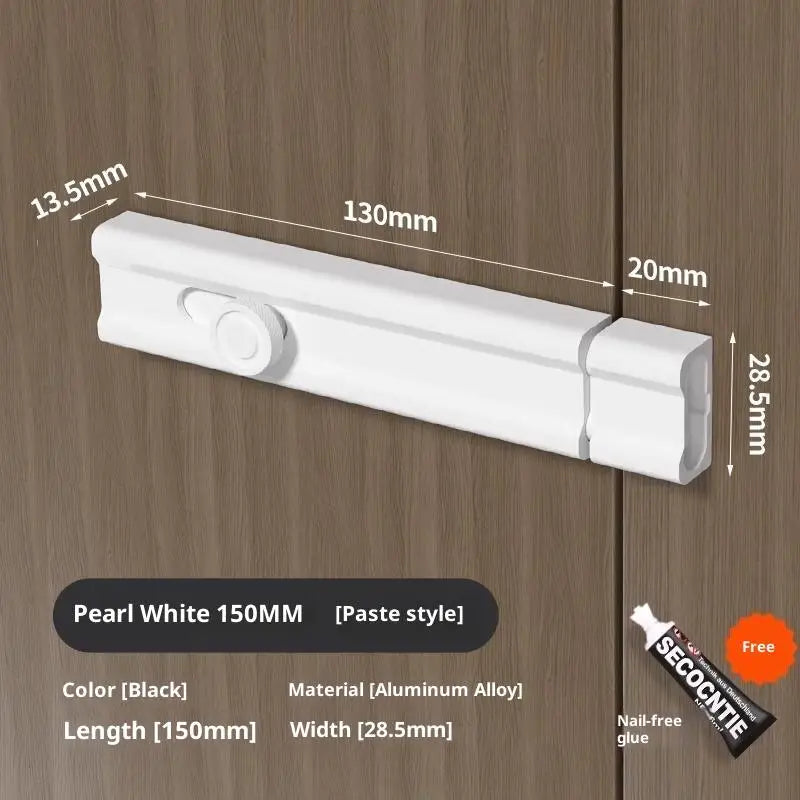 No Punching Door Lock Buckle Anti-Theft Latch Adhesive Hardware