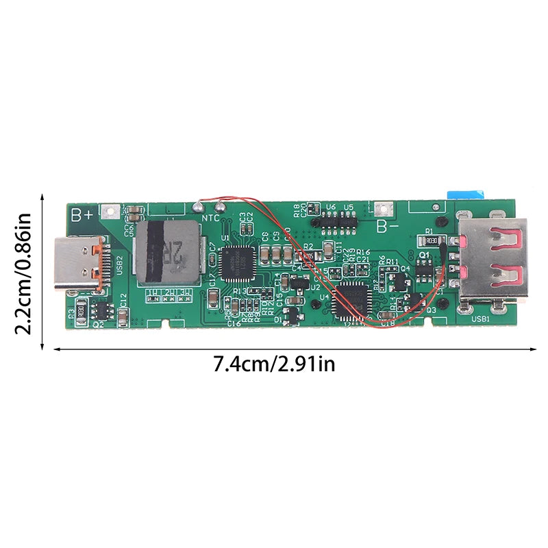 21700 Battery Case Fast Charging Mini Portable Power 22.5W Fast Charging Module TFT Color Screen Digital DIY Power Bank Kit